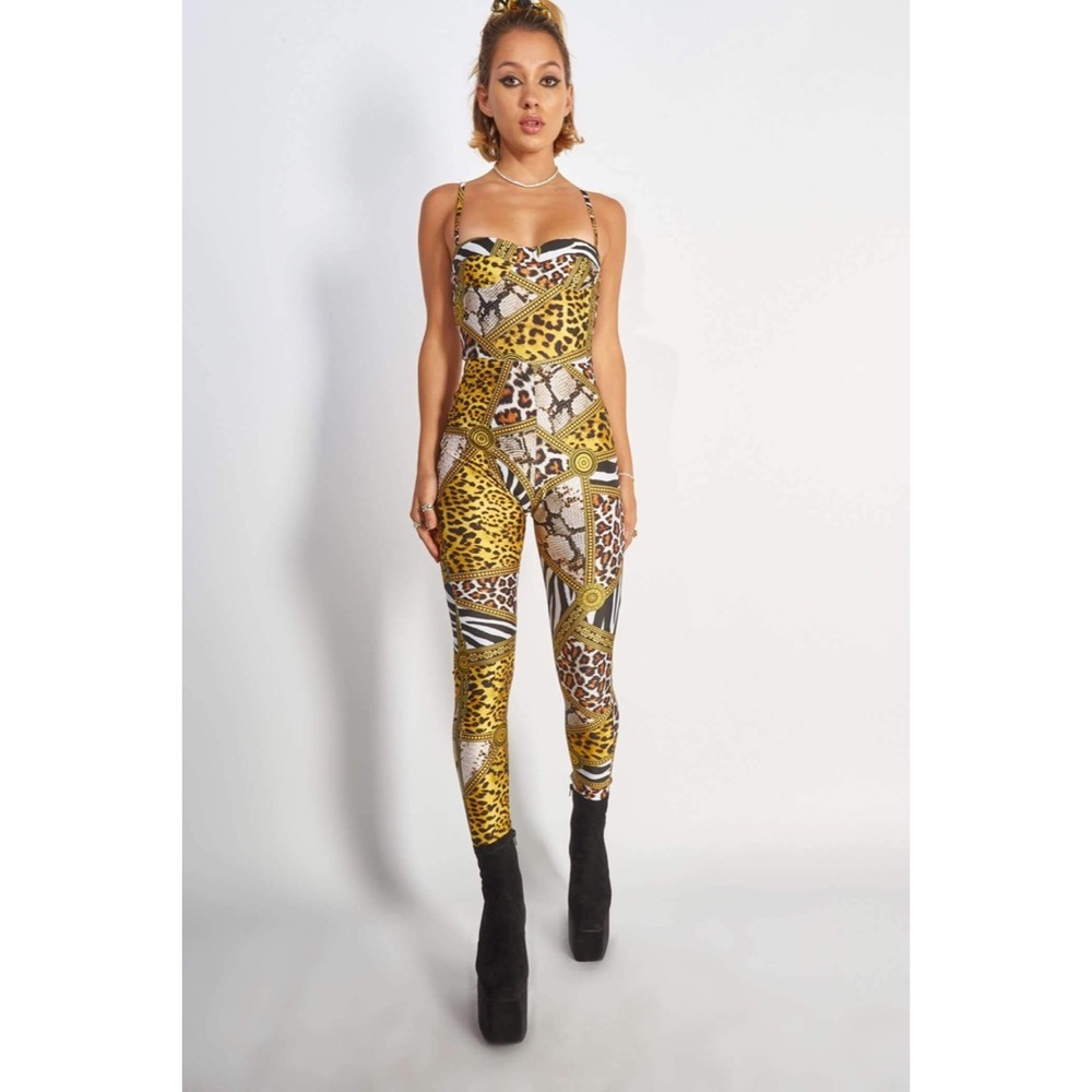 Jaded London animal clash catsuit
